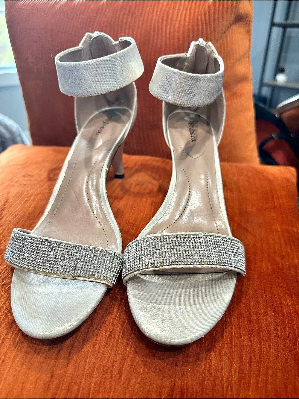 Style&Co. Silver Rhinestone Heels US 9